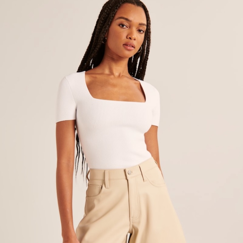 Abercrombie ottoman square neck top